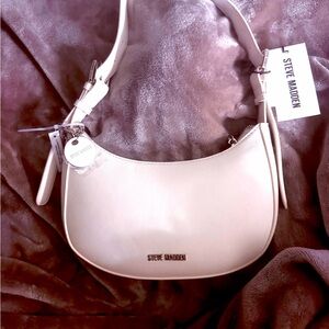 Steve Madden Cream Curved Shoulder Bag